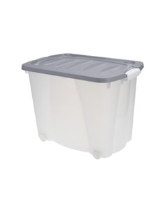 Κουτί αποθήκευσης γκρι με ρόδες 60l Υ45x60x40εκ.