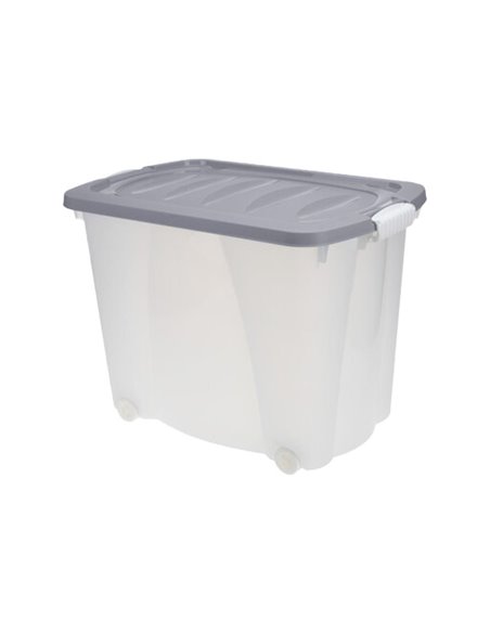 Κουτί αποθήκευσης γκρι με ρόδες 60l Υ45x60x40εκ.