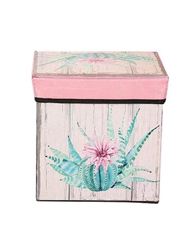 Σκαμπό-κουτί αποθήκευσης κάκτος Υ30x30x30εκ.