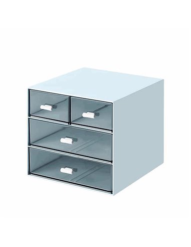 Organizer με 4 συρτάρια  μπλε Y14,6x15,5x17,6εκ.