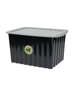 Κουτί αποθήκευσης με καπάκι μαύρο Y23x40x30εκ.