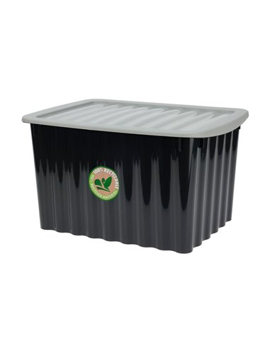 Κουτί αποθήκευσης με καπάκι μαύρο Y23x40x30εκ.