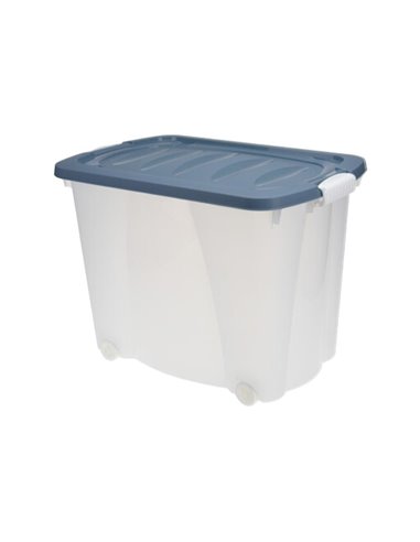 Κουτί αποθήκευσης μπλε με ρόδες 60l Υ45x60x40εκ.