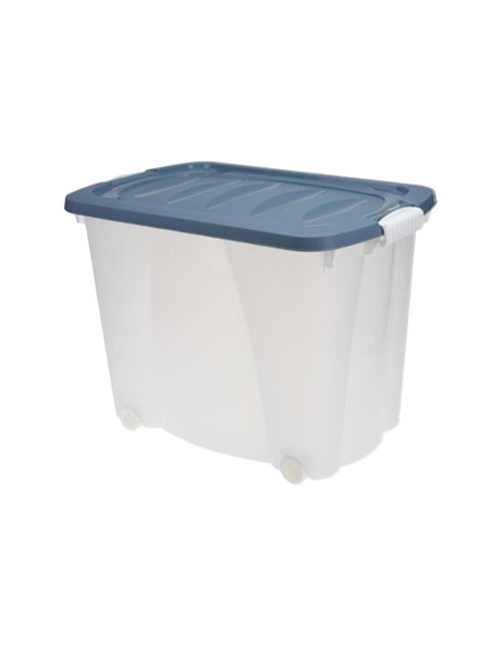 Κουτί αποθήκευσης μπλε με ρόδες 60l Υ45x60x40εκ.