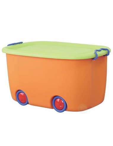 Κουτί αποθήκευσης με 4 ρόδες, Υ24x47x30 εκ., κροκί