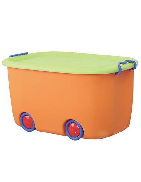 Κουτί αποθήκευσης με 4 ρόδες, Υ24x47x30 εκ., κροκί