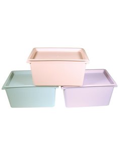 Κουτί αποθήκευσης πλαστικό Y14x37x24.5εκ. διάφορα παλ χρώματα