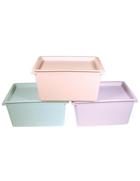 Κουτί αποθήκευσης πλαστικό Y14x37x24.5εκ. διάφορα παλ χρώματα