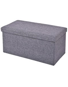 Σκαμπό με αποθηκευτικό χώρο, γκρι, Υ36x76x38 εκ.