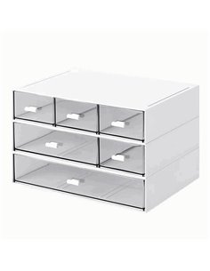 Organizer με 6 συρτάρια λευκό Y15x22,9x16,7εκ.
