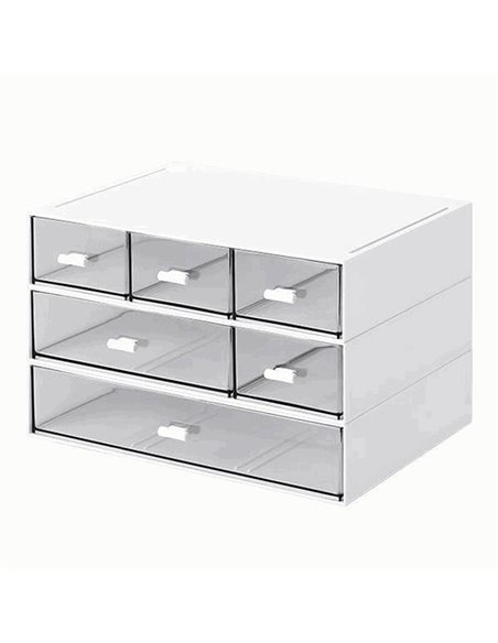 Organizer με 6 συρτάρια λευκό Y15x22,9x16,7εκ.