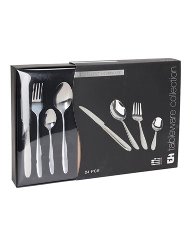 Σετ μαχαιροπίρουνα ασημί 24 τεμάχια