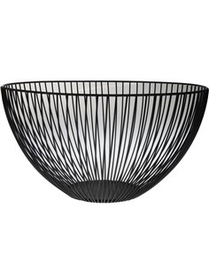 Φρουτιέρα μεταλλική μαύρη Υ14x25εκ. διάμετρο