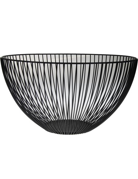 Φρουτιέρα μεταλλική μαύρη Υ14x25εκ. διάμετρο