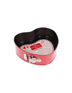 Φόρμα ψησίματος καρδιά κόκκινη με αποσπώμενη βάση Υ7x21x21εκ.