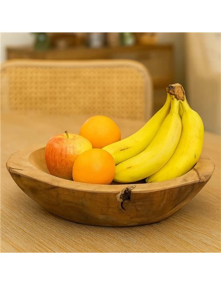 Μπωλ διακοσμητικό Nextdeco Tribeca ανακυκλωμένο ξύλο teak Ø39x11εκ.