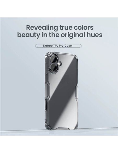 NILLKIN θήκη Nature TPU Pro για iPhone 16 Plus, διάφανη-μπλε
