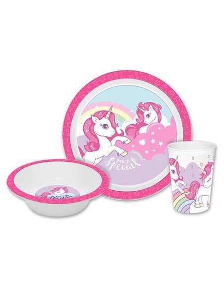 Σετ φαγητού 3 τμχ Unicorn 29x8xH24cm