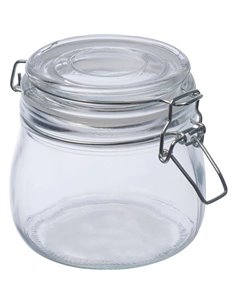 Δοχείο γυάλινο με αεροστεγές κλείσιμο 400 ml. Υ10,3xØ9,7εκ.