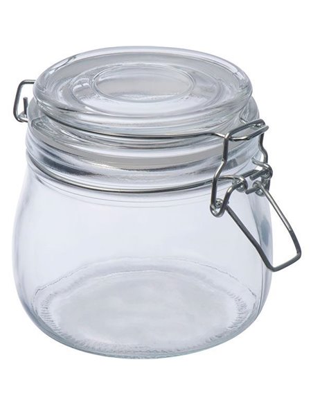 Δοχείο γυάλινο με αεροστεγές κλείσιμο 400 ml. Υ10,3xØ9,7εκ.