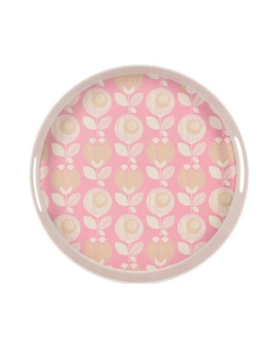 Δίσκος σερβιρίσματός από bamboo Ø30xY4εκ. ροζ