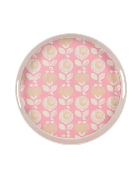 Δίσκος σερβιρίσματός από bamboo Ø30xY4εκ. ροζ