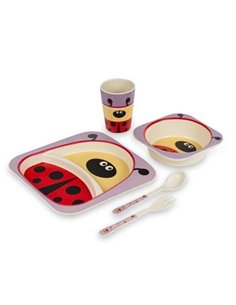 Σετ φαγητού 5 τμχ από bamboo «Lady bug»