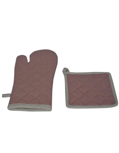 Σετ πιάστρα-γάντι φούρνου "Duo" γκρι 100% βαμβάκι
