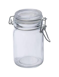 Δοχείο γυάλινο με αεροστεγές κλείσιμο 200 ml. Υ11,5xØ9εκ.