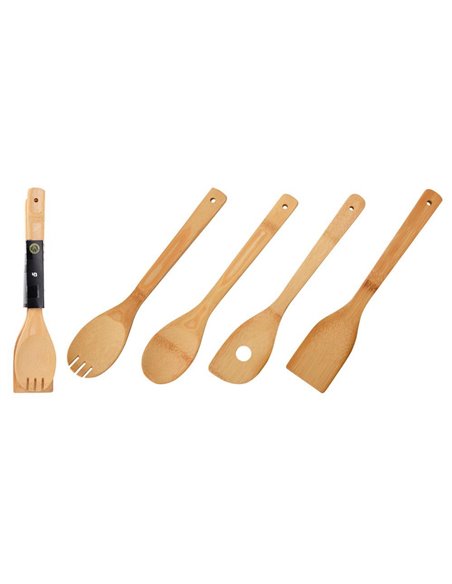 Κουτάλες μαγειρικής από bamboo σετ 4 τεμαχίων