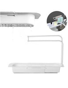 Θήκη οργάνωσης νεροχύτη τηλεσκοπική 37-48x9xΥ29εκ. λευκή