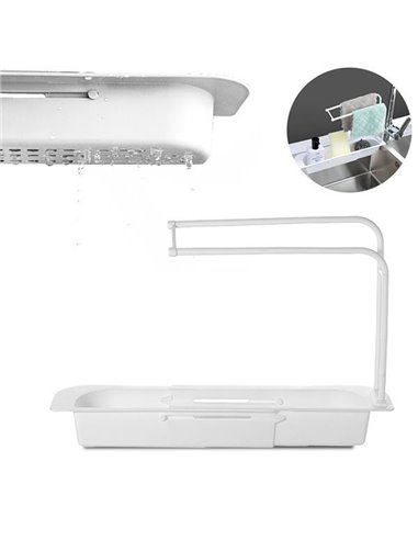 Θήκη οργάνωσης νεροχύτη τηλεσκοπική 37-48x9xΥ29εκ. λευκή