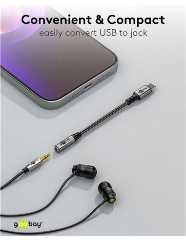 GOOBAY αντάπτορας USB-C σε 3.5mm 74056, γκρι