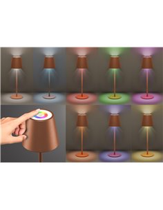 GOOBAY επιτραπέζιο φωτιστικό 73931, RGB, επαναφορτιζόμενο, μπρούτζινο