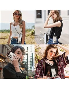 Κορδόνι λαιμού για κινητά, universal, μαύρο