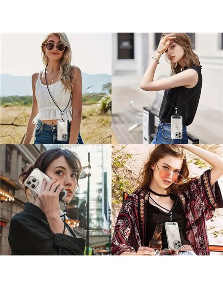 Κορδόνι λαιμού για κινητά, universal, μαύρο