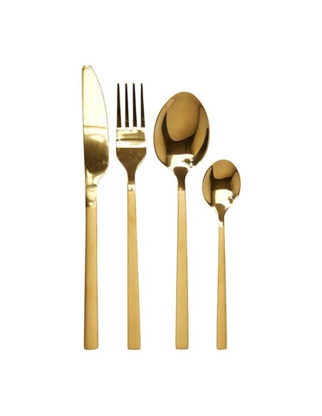 Μαχαιροπίρουνα ανοξείδωτα 16 τεμ. χρυσά