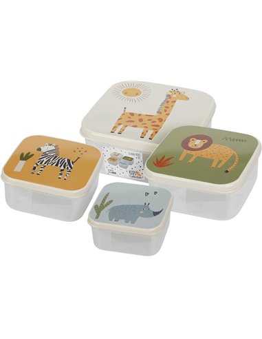 Φαγητοδοχεία σετ 4 τεμαχίων ζώα της ζούγκλας Υ6,5x14x14εκ.