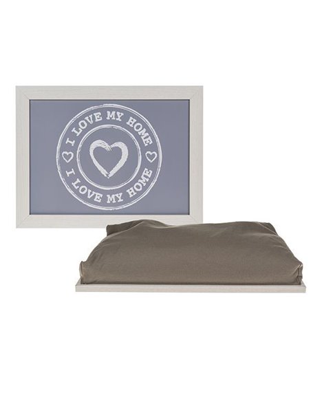 Δίσκος με μαξιλάρι "I love my home" γκρι 43x32,5εκ.