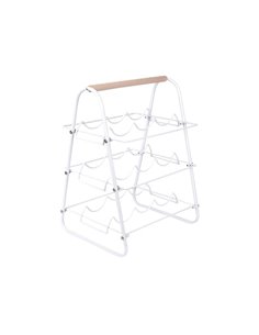 Θήκη μεταλλική λευκή για 9 μπουκάλια κρασιού Υ48x29x9,2εκ.