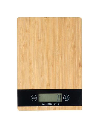 Ζυγαριά ψηφιακή κουζίνας eco από ξύλο μπαμπού 1g - 5Kg.