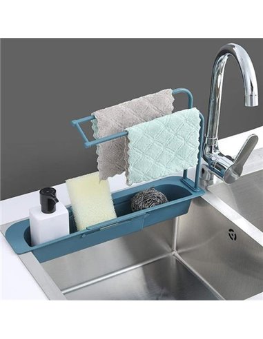 Θήκη οργάνωσης νεροχύτη τηλεσκοπική 37-48x9xΥ29εκ. μπλε