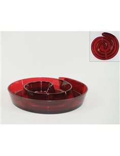 Πλαστικό πιατάκι σαλιγκάρι κόκκινο Ø15εκ.