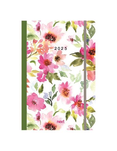 Next ημερολόγιο 2025 Trends ημερήσιο flexi με λάστιχο 14x21εκ. Flowers