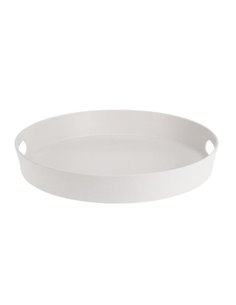 Δίσκος σερβιρίσματός από bamboo Ø30xY4εκ. λευκός