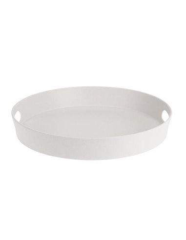 Δίσκος σερβιρίσματός από bamboo Ø30xY4εκ. λευκός