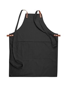 Ποδιά barista - σερβιτόρου από βαμβάκι, μαύρη Υ88x66x5εκ.