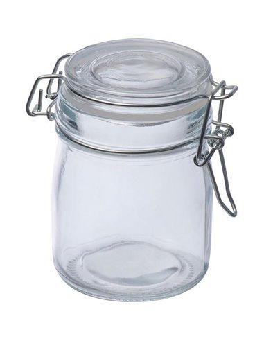 Δοχείο γυάλινο με αεροστεγές κλείσιμο 150 ml. Υ9,2xØ5,7εκ.