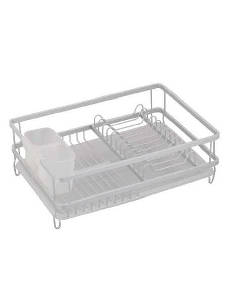 Πιατοθήκη αλουμινίου με θήκη για σκεύη και δίσκο 42,5x30,3x14,4εκ.