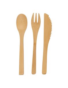 Μαχαιροπίρουνο και κουτάλι σετ από μπαμπού 6,5x1,5x21,5 εκ.